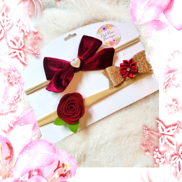 Nwt new hair accessories set headwrap clips barrettes baby toddler - Picture 1 of 1